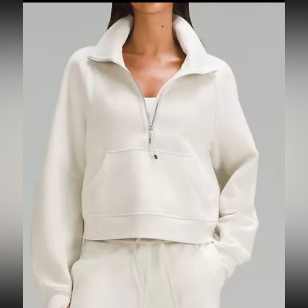 Lululemon Athletica M/L Bone Scuba Half Zip Sweatshirt